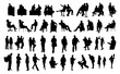 © Saiid-Designs - Business People in Different Positions Silhouette Vector Pack graphic drawing illustration for stickers, streetwear, t-shirts, logos, print-on-demand, print, or branding