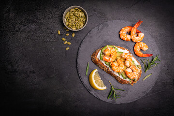 Wall Mural - Healthy shrimp sandwiches