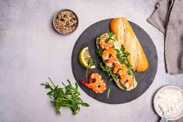 Wall Mural - Healthy shrimp sandwiches