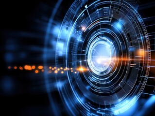 Poster - Dynamic futuristic interface design digital realm graphic art high-tech environment abstract viewpoint innovation concept