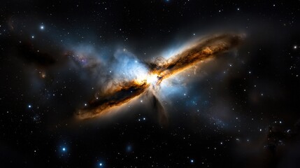Wall Mural - a large, glowing, orange and blue object in the sky