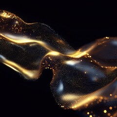 Poster - Dynamic holographic waves digital abstract background sci-fi art virtual environment close-up view futuristic concept