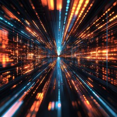 Poster - Dynamic digital abstract background virtual space aesthetic futuristic design immersive environment high-tech viewpoint