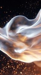 Poster - Digital abstract background technicolor particle waves virtual space graphic design dynamic environment artistic perspective