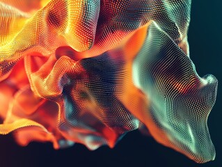 Fototapete - Dynamic abstract holographic background digital art scifi environment futuristic concept colorful waves