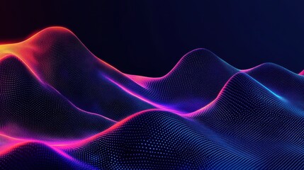 Poster - Dynamic digital abstract holographic background sci-fi visualization graphic design vibrant colors landscaped view futuristic concept