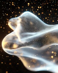Poster - Dynamic digital abstract background of vibrant data streams in a stunning black environment for creative design