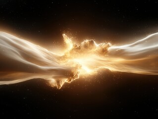 Poster - Cosmic energy burst digital abstract background space-themed art dark universe wide angle visual concept