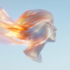Poster - Digital abstract aesthetic representation of virtual space artistic design modern environment ethereal viewpoint