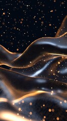 Poster - Dynamic technicolor particle waves abstract digital background graphic design futuristic environment close-up view modern aesthetics