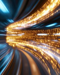 Poster - Dynamic data streams in a vibrant digital abstract background technology environment graphic content modern viewpoint