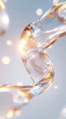 Poster - Fluid digital abstract background with transparent streams modern aesthetic graphic design bright environment close-up view