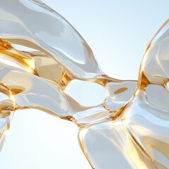 Poster - Dynamic abstract fractal flow digital art visual design modern aesthetic close-up transparency concept