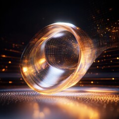 Poster - Futuristic digital abstract hologram display virtual space graphic art sci-fi environment dynamic perspective