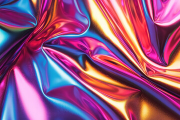Poster - Vibrant holographic metallic foil texture