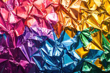 Poster - Vibrant holographic metallic foil texture