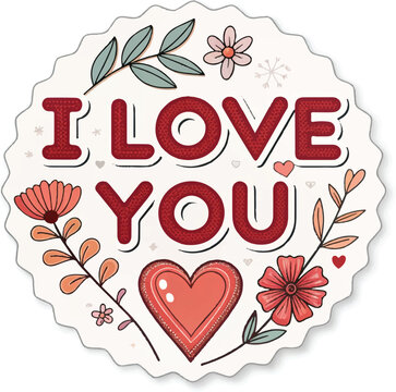 I Love You Valentine Vector Design