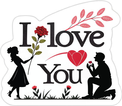 I Love You Valentine Vector Design
