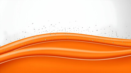 Wall Mural - Abstract orange wave design, white background, sparkle effect; ideal for website banners or presentations.