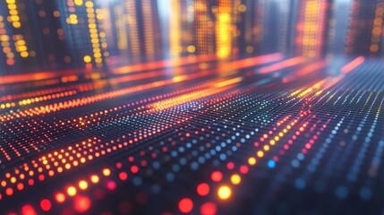 Aufkleber - Abstract digital grid with glowing dots and lines. Perfect for technology backgrounds website headers or futuristic presentations.