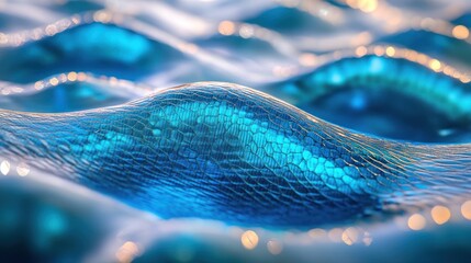 Aufkleber - Abstract textured blue surface resembling scales or a mosaic. Ideal for backgrounds, textures, or artistic projects.