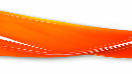Wall Mural - Orange abstract wave design, flowing across white background, ideal for website header or presentation slide.