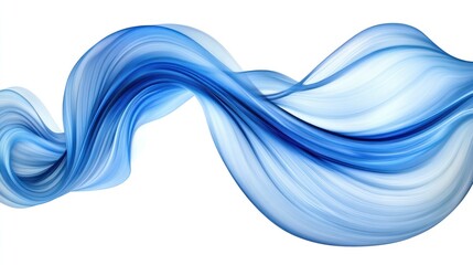 Poster - Flowing blue wave abstract design. Ideal for websites presentations and marketing materials representing concepts like fluidity dynamism and innovation.