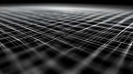 Abstract Grid Pattern White Lines Dark Background