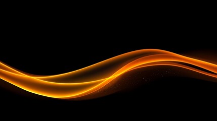 Poster - Abstract Orange Waves on Black Background