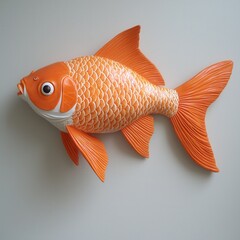 Poster - Eastern goldfish motif art installation contemporary gallery digital artwork bright environment eye-level view hyperrealism