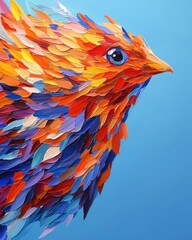 Poster - Vibrant fish motif artwork studio hyperrealistic imagery colorful environment close-up view artistic expression
