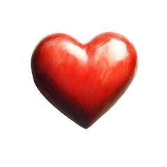 Wall Mural - Red hand painted heart.