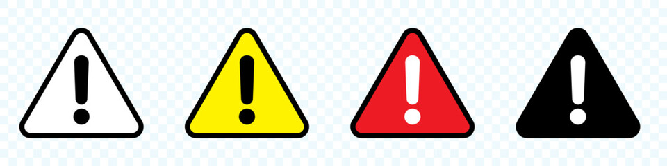 Wall Mural - Alert sign. Warning icon and symbol. Exclamation mark in triangle.