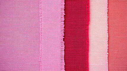 Poster - Pink fabric swatches with varying shades and textures.