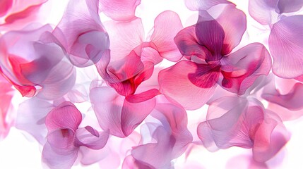 Wall Mural - a delicate arrangement of soft pink and lavender petals creating an ethereal floral background.