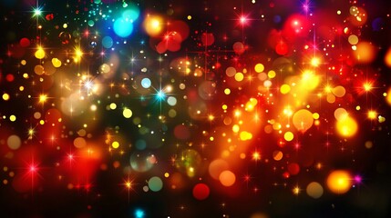 Poster - A vibrant explosion of colorful lights and bokeh effects, creating a festive and energetic atmosphere.