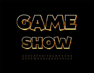 Aufkleber - Vector Elite invitation Game Show. Chic Black and Gold Font. Luxury Unique Alphabet Letters, Numbers and Symbols.  