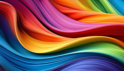 Wall Mural - vibrant flowing waves of colourful liquid texture create a dynamic and current summary history for d