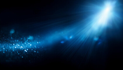 Wall Mural - lovely blue lens flare impact overlay texture with bokeh effect and anamorphic light streak in front
