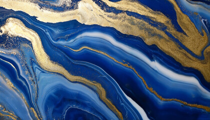 Wall Mural - blue and gold marble heritage ai
