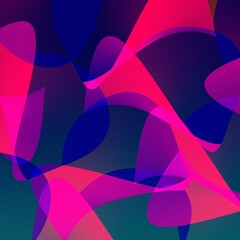 Aufkleber - Abstract illustration with bright pink and blue shapes, noisy texture