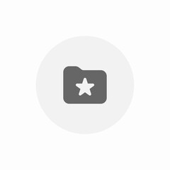 Poster - Favorite folder star rating icon vector sign