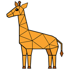 Sticker - giraffe cartoon isolated on white