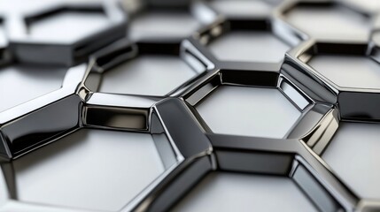 Aufkleber - Shiny metallic honeycomb pattern. Ideal for backgrounds, textures, or tech-related designs.  Modern and elegant.