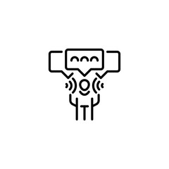 Poster - Active Listening line icon. Universal creative premium symbol. Vector sign icon logo template. Vector illustration