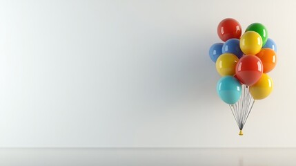 Poster - Vibrant balloons add a touch of whimsy and celebration to any design. Perfect for party invitations, birthday cards, or festive website backgrounds.