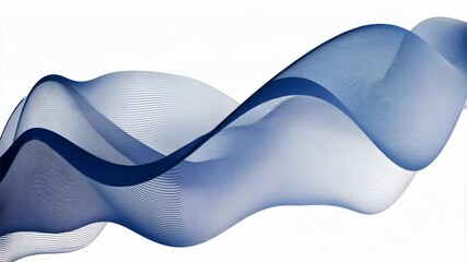 Leinwandbilder - Elegant blue abstract wave design with flowing lines and soft gradients, creating sense of movement and tranquility in serene environment.