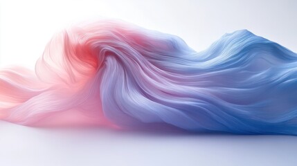 Poster - Flowing abstract pastel waves. Ideal for backgrounds, textiles, or wallpapers. Soft pink and blue gradient adds a touch of elegance and calm.