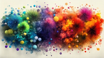 Poster - Vivid bursts of color and texture explode across the canvas. Perfect for vibrant backgrounds, posters, or abstract art prints.