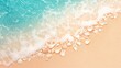 © olga_demina - Soft wave of turquoise sea water washing golden sandy beach with beautiful seashells creating a stunning summer background for holiday and travel concepts